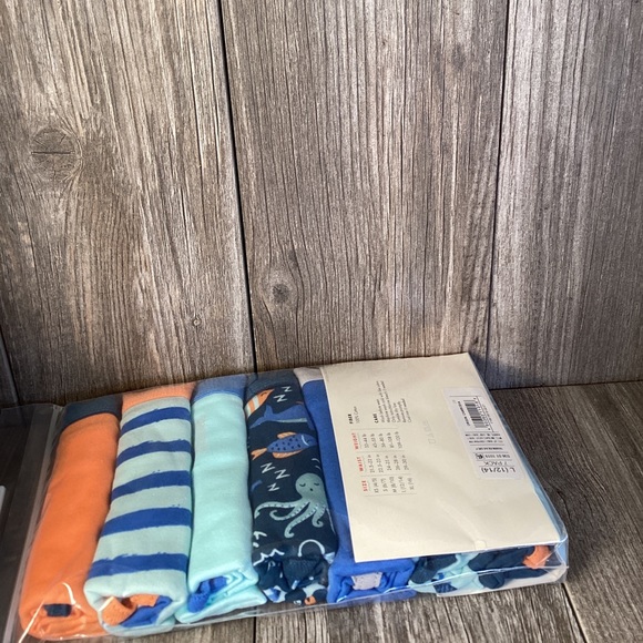 Cat & Jack Boxer Briefs Underwear 7 Pack L 12/14 Shark Pattern - Picture 4 of 6